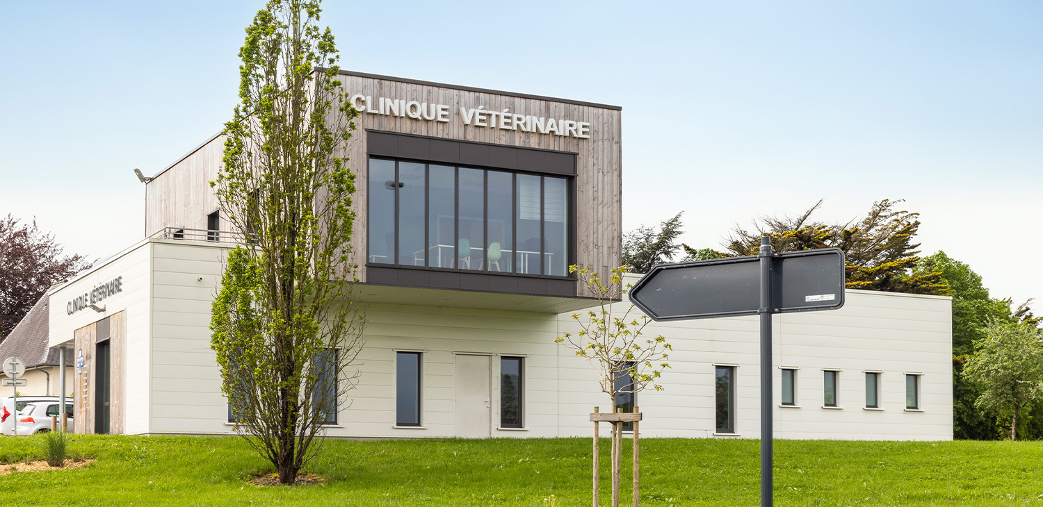 Façade clinique vétérinaire de Noyal vue de loin