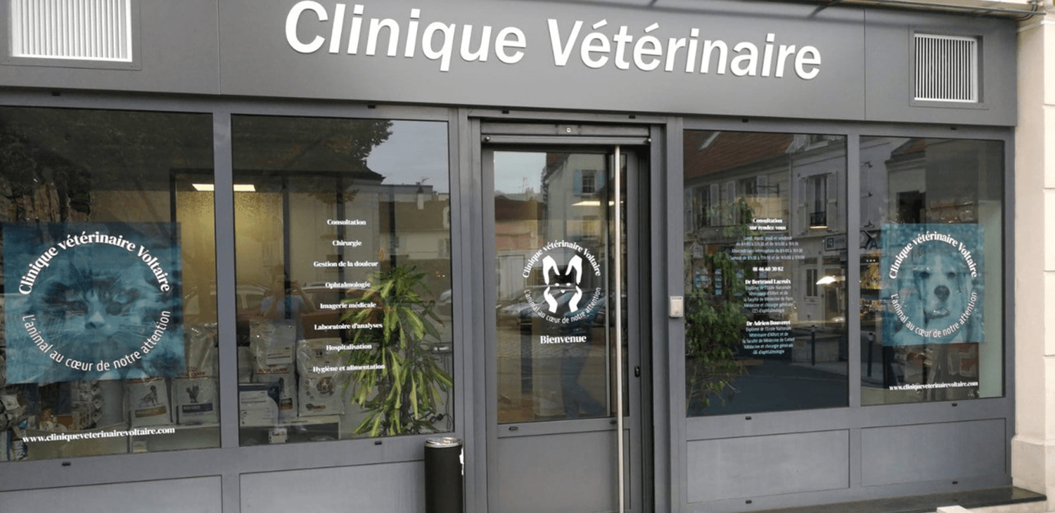 Façade clinique vétérinaire voltaire